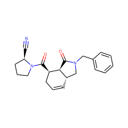 N#C[C@@H]1CCCN1C(=O)[C@@H]1CC=C[C@H]2CN(Cc3ccccc3)C(=O)[C@@H]21 ZINC000653873816