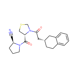 N#C[C@@H]1CCCN1C(=O)[C@@H]1CSCN1C(=O)C[C@H]1CCc2ccccc2C1 ZINC000013737629