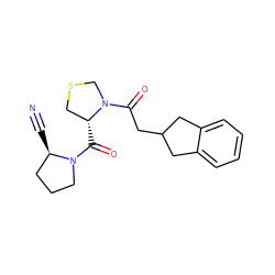N#C[C@@H]1CCCN1C(=O)[C@@H]1CSCN1C(=O)CC1Cc2ccccc2C1 ZINC000013737627