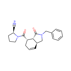 N#C[C@@H]1CCCN1C(=O)[C@H]1CC=C[C@@H]2CN(Cc3ccccc3)C(=O)[C@H]21 ZINC000653888062