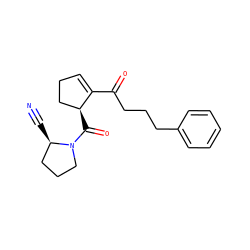 N#C[C@@H]1CCCN1C(=O)[C@H]1CCC=C1C(=O)CCCc1ccccc1 ZINC000013584675