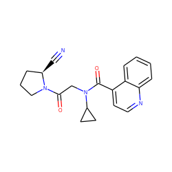 N#C[C@@H]1CCCN1C(=O)CN(C(=O)c1ccnc2ccccc12)C1CC1 ZINC000169310673