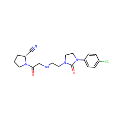 N#C[C@H]1CCCN1C(=O)CNCCN1CCN(c2ccc(Cl)cc2)C1=O ZINC000043060646