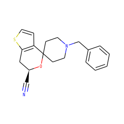 N#C[C@H]1Cc2sccc2C2(CCN(Cc3ccccc3)CC2)O1 ZINC000084723183