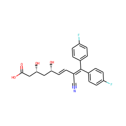 N#CC(/C=C/[C@@H](O)C[C@@H](O)CC(=O)O)=C(c1ccc(F)cc1)c1ccc(F)cc1 ZINC000036242997