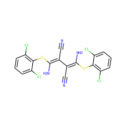 N#CC(=C(/N)Sc1c(Cl)cccc1Cl)/C(C#N)=C(\N)Sc1c(Cl)cccc1Cl ZINC000034802603