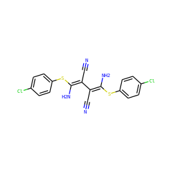 N#CC(=C(/N)Sc1ccc(Cl)cc1)/C(C#N)=C(\N)Sc1ccc(Cl)cc1 ZINC000034802610