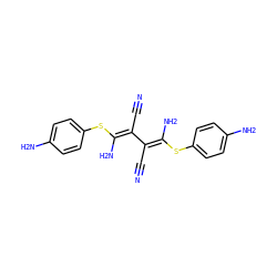 N#CC(=C(/N)Sc1ccc(N)cc1)/C(C#N)=C(\N)Sc1ccc(N)cc1 ZINC000034802605