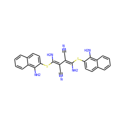 N#CC(=C(/N)Sc1ccc2ccccc2c1N)/C(C#N)=C(\N)Sc1ccc2ccccc2c1N ZINC000034802600
