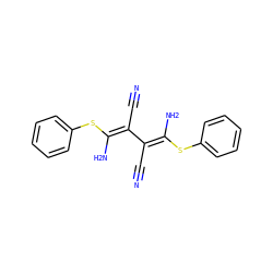 N#CC(=C(/N)Sc1ccccc1)/C(C#N)=C(\N)Sc1ccccc1 ZINC000002391793