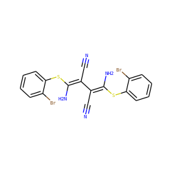 N#CC(=C(/N)Sc1ccccc1Br)/C(C#N)=C(\N)Sc1ccccc1Br ZINC000034802611