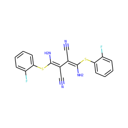 N#CC(=C(/N)Sc1ccccc1F)/C(C#N)=C(\N)Sc1ccccc1F ZINC000034802604