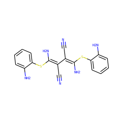 N#CC(=C(/N)Sc1ccccc1N)/C(C#N)=C(\N)Sc1ccccc1N ZINC000100007148