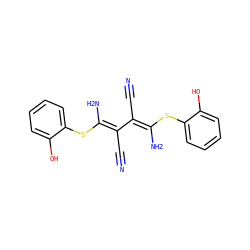 N#CC(=C(/N)Sc1ccccc1O)/C(C#N)=C(\N)Sc1ccccc1O ZINC000034802599