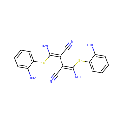 N#CC(=C(\N)Sc1ccccc1N)/C(C#N)=C(/N)Sc1ccccc1N ZINC000100016090