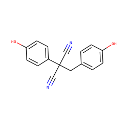 N#CC(C#N)(Cc1ccc(O)cc1)c1ccc(O)cc1 ZINC000013470340