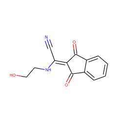 N#CC(NCCO)=C1C(=O)c2ccccc2C1=O ZINC000100134496