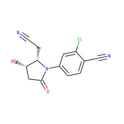 N#CC[C@H]1[C@@H](O)CC(=O)N1c1ccc(C#N)c(Cl)c1 ZINC001772655439