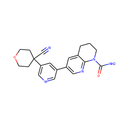 N#CC1(c2cncc(-c3cnc4c(c3)CCCN4C(N)=O)c2)CCOCC1 ZINC001772607454