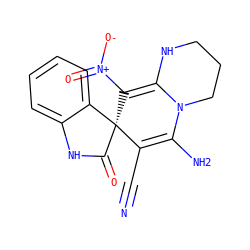 N#CC1=C(N)N2CCCNC2=C([N+](=O)[O-])[C@@]12C(=O)Nc1ccccc12 ZINC000653811152