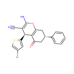 N#CC1=C(N)OC2=C(C(=O)C[C@@H](c3ccccc3)C2)[C@H]1c1cc(Br)cs1 ZINC000000752576