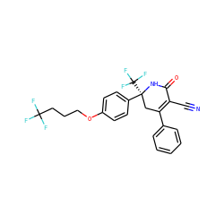N#CC1=C(c2ccccc2)C[C@](c2ccc(OCCCC(F)(F)F)cc2)(C(F)(F)F)NC1=O ZINC001772635267