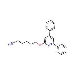 N#CCCCCCOc1cc(-c2ccccc2)cc(-c2ccccc2)n1 ZINC000013729827