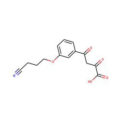 N#CCCCOc1cccc(C(=O)CC(=O)C(=O)O)c1 ZINC000100983581