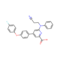 N#CCCN(c1ccccc1)c1cc(-c2ccc(Oc3ccc(F)cc3)cc2)cc(C(=O)O)n1 ZINC000114592683