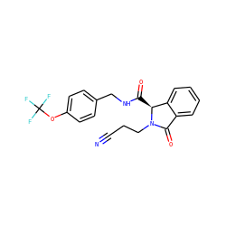 N#CCCN1C(=O)c2ccccc2[C@@H]1C(=O)NCc1ccc(OC(F)(F)F)cc1 ZINC000068196858