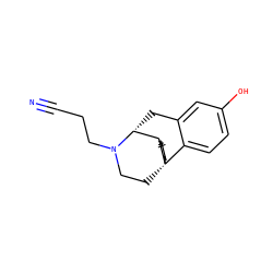 N#CCCN1CC[C@@]23CCCC[C@H]2[C@H]1Cc1cc(O)ccc13 ZINC000100847481