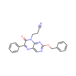 N#CCCn1c(=O)c(-c2ccccc2)nc2cnc(OCc3ccccc3)nc21 ZINC000004238336