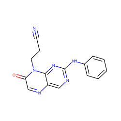 N#CCCn1c(=O)cnc2cnc(Nc3ccccc3)nc21 ZINC000004238254
