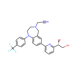 N#CCN1CCN(c2ccc(C(F)(F)F)cc2)c2ccc(-c3cccc([C@H](O)CO)n3)cc2C1 ZINC000473114061