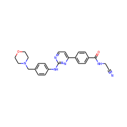 N#CCNC(=O)c1ccc(-c2ccnc(Nc3ccc(CN4CCOCC4)cc3)n2)cc1 ZINC000049019394