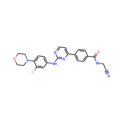 N#CCNC(=O)c1ccc(-c2ccnc(Nc3ccc(N4CCOCC4)c(F)c3)n2)cc1 ZINC000049112832