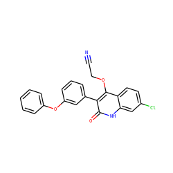 N#CCOc1c(-c2cccc(Oc3ccccc3)c2)c(=O)[nH]c2cc(Cl)ccc12 ZINC000013761253