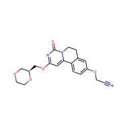 N#CCOc1ccc2c(c1)CCn1c-2cc(OC[C@@H]2COCCO2)nc1=O ZINC000143059241
