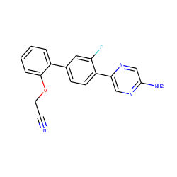 N#CCOc1ccccc1-c1ccc(-c2cnc(N)cn2)c(F)c1 ZINC000224758598
