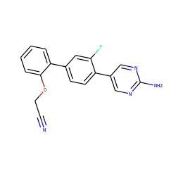 N#CCOc1ccccc1-c1ccc(-c2cnc(N)nc2)c(F)c1 ZINC000224852365