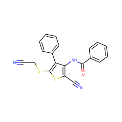 N#CCSc1sc(C#N)c(NC(=O)c2ccccc2)c1-c1ccccc1 ZINC000004014198