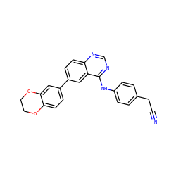 N#CCc1ccc(Nc2ncnc3ccc(-c4ccc5c(c4)OCCO5)cc23)cc1 ZINC001772629239
