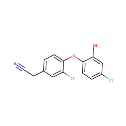 N#CCc1ccc(Oc2ccc(Cl)cc2O)c(Cl)c1 ZINC000028562908