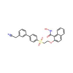 N#CCc1cccc(-c2ccc(S(=O)(=O)CCOc3ccc4ccccc4c3C(=O)NO)cc2)c1 ZINC000000602695