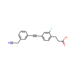 N#CCc1cccc(C#Cc2ccc(CCC(=O)O)c(F)c2)c1 ZINC000096270386