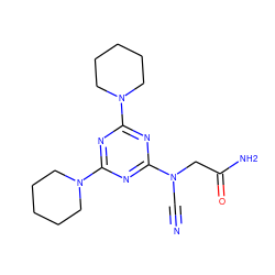 N#CN(CC(N)=O)c1nc(N2CCCCC2)nc(N2CCCCC2)n1 ZINC000000118961