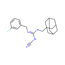 N#CN/C(=N/Cc1cccc(F)c1)NCC12CC3CC(CC(C3)C1)C2 ZINC001772647031