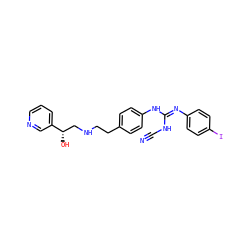N#CN/C(=N\c1ccc(I)cc1)Nc1ccc(CCNC[C@H](O)c2cccnc2)cc1 ZINC000027210703