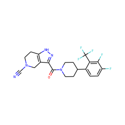 N#CN1CCc2[nH]nc(C(=O)N3CCC(c4ccc(F)c(F)c4C(F)(F)F)CC3)c2C1 ZINC001772616588