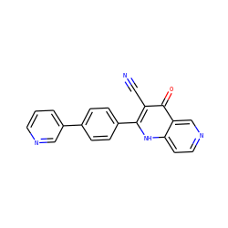 N#Cc1c(-c2ccc(-c3cccnc3)cc2)[nH]c2ccncc2c1=O ZINC000073310347
